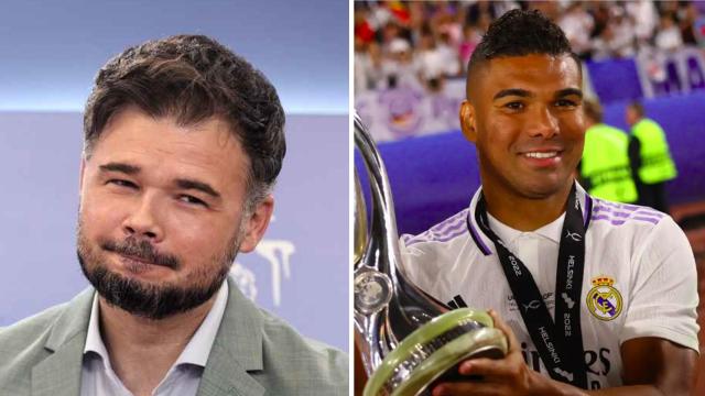 Rufián y Casemiro en un fotomontaje.