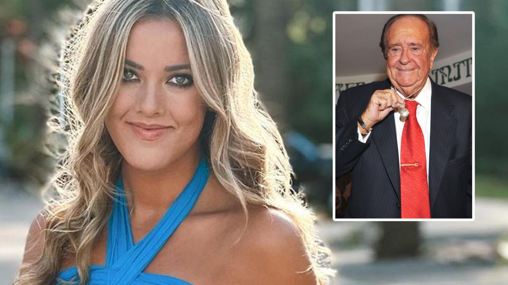 El mítico presentador José Luis Uribarri junto a su nieta, Carlota, hija de Susana Uribarri, en un montaje de EL ESPAÑOL.