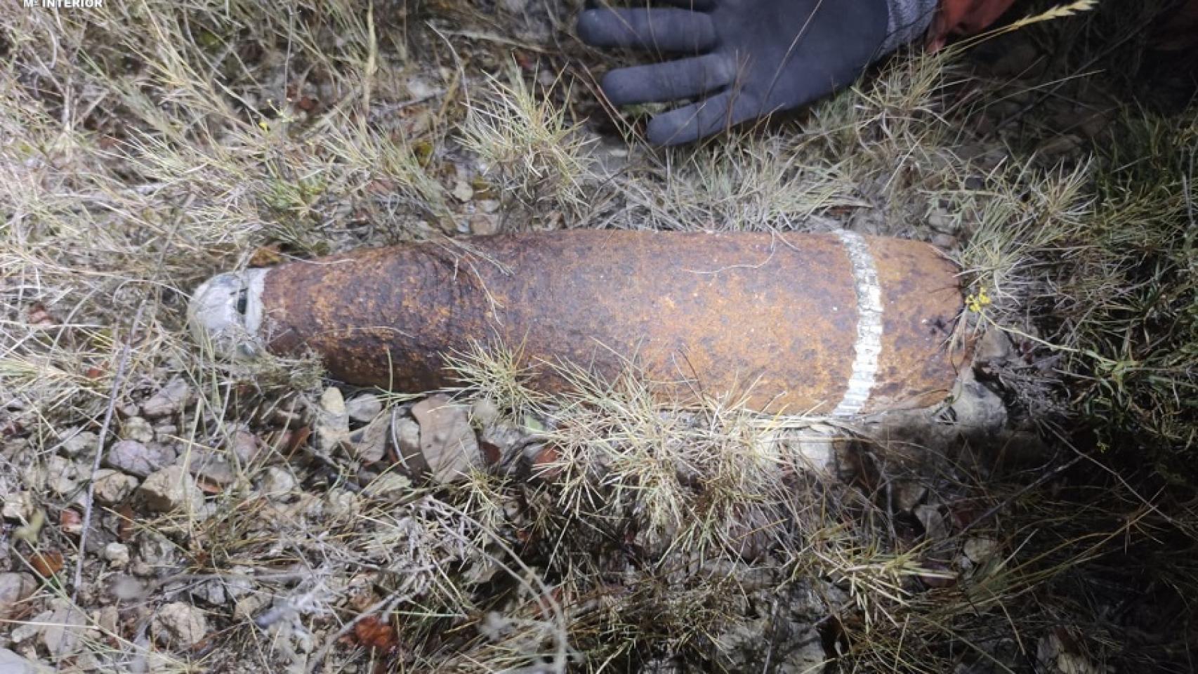 La bomba encontrada en Bejís.