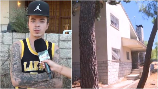 A la izquierda, el 'okupa' David. A la derecha, el domicilio.