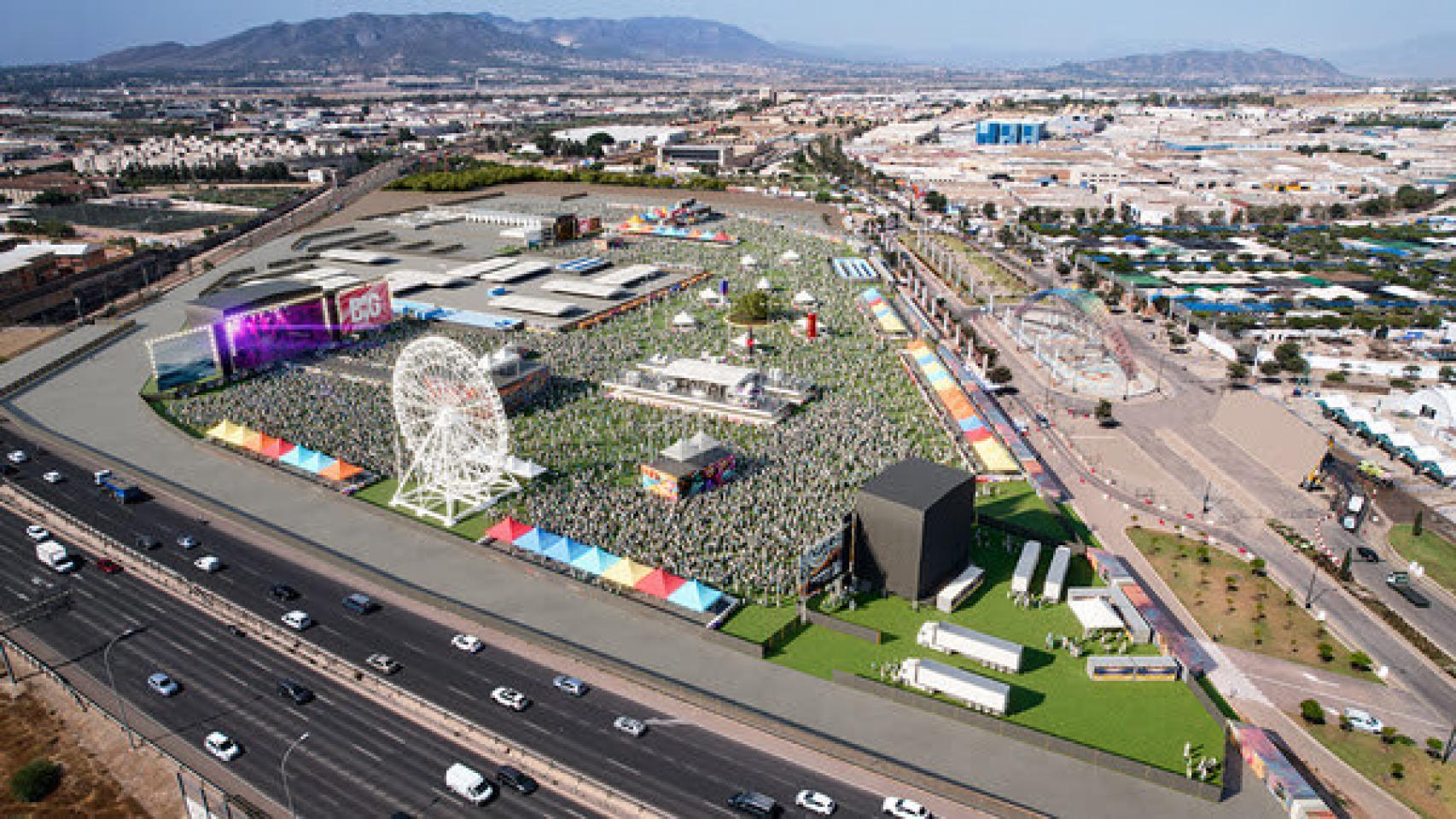 Proyección del Andalucía Big Festival en el recinto ferial.
