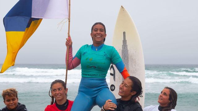 Noor Amentado ayer tras proclamarse campeona de España sub16