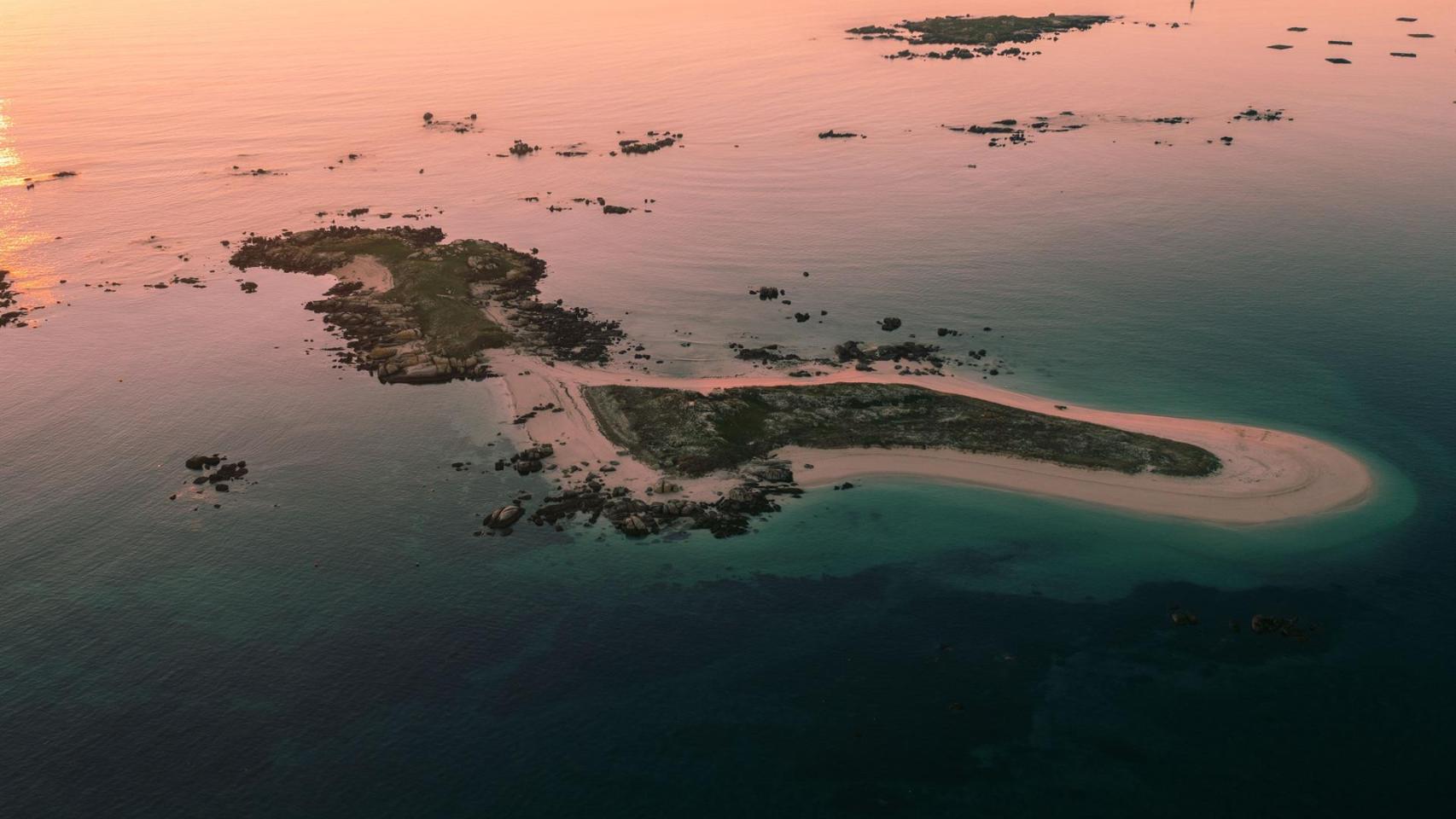 Vista aérea del islote Areoso.