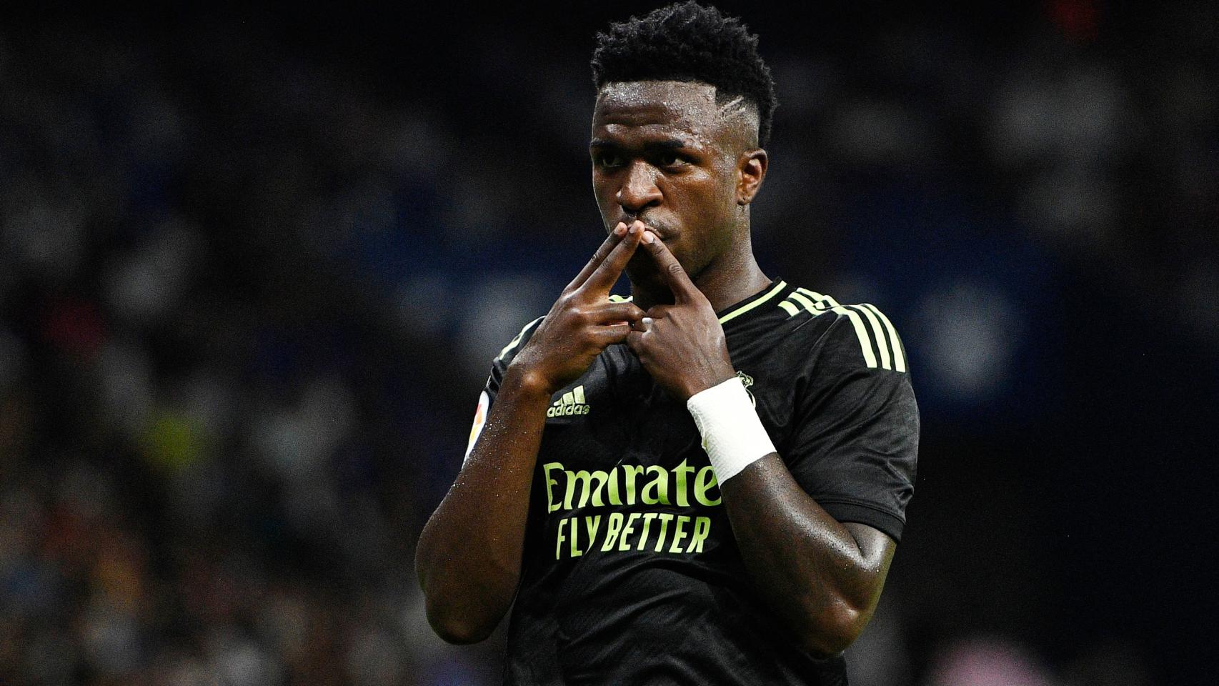 La celebración de Vinicius ante el Espanyol
