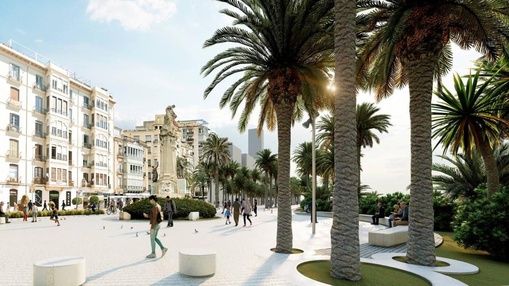Recreación de cómo quedará una de las obras que Alicante impulsa en el litoral.