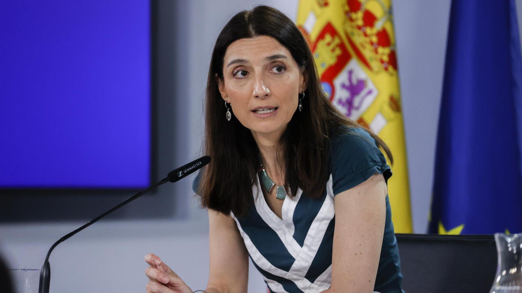 Pilar Llop, en la rueda de prensa posterior al Consejo de Ministros de este martes./