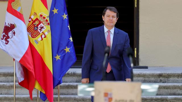 El presidente de la Junta, Alfonso Fernández Mañueco, durante su rueda de prensa de este miércoles.