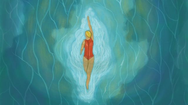 Ilustración para 'La nadadora', el cuento de septiembre
