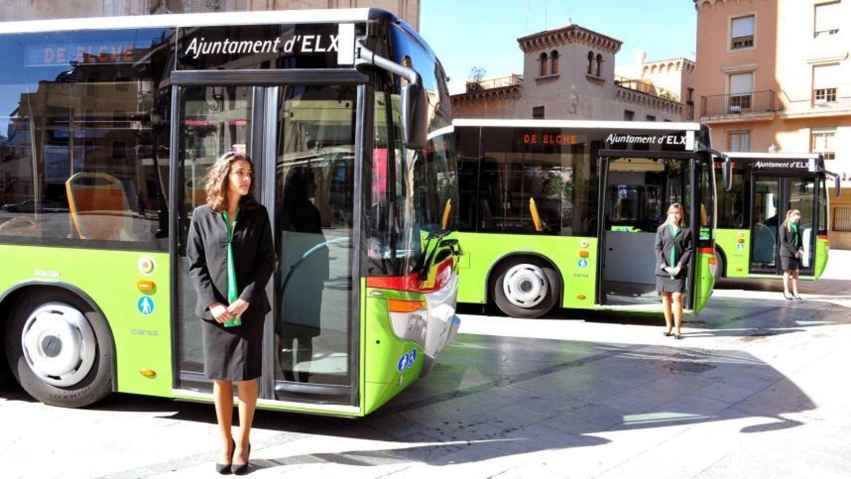 Los autobuses urbanos de Elche.
