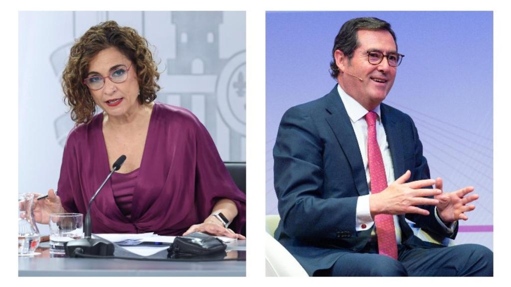 María Jesús Montero y Antonio Garamendi.