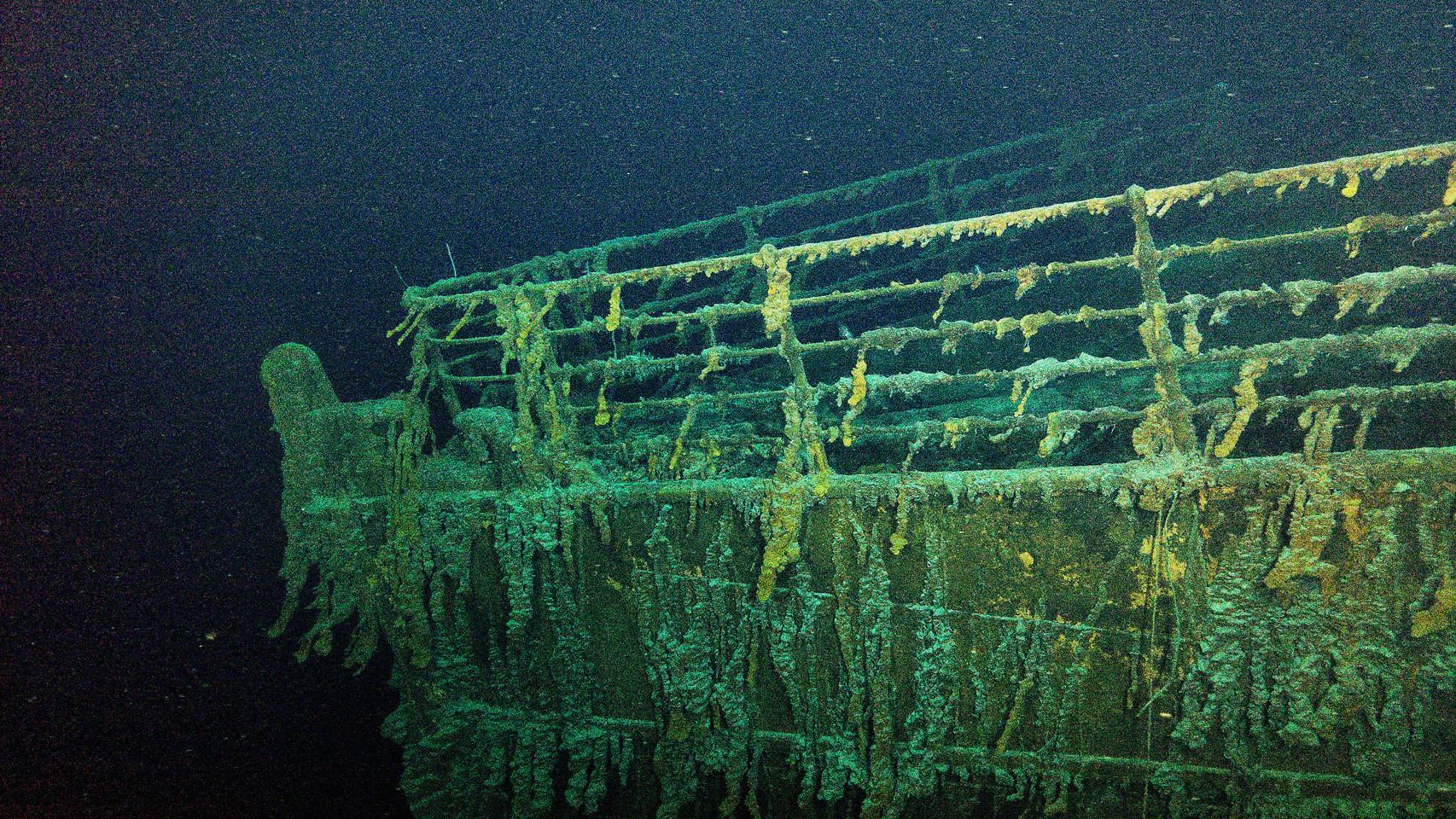 Imagen de la proa del Titanic.