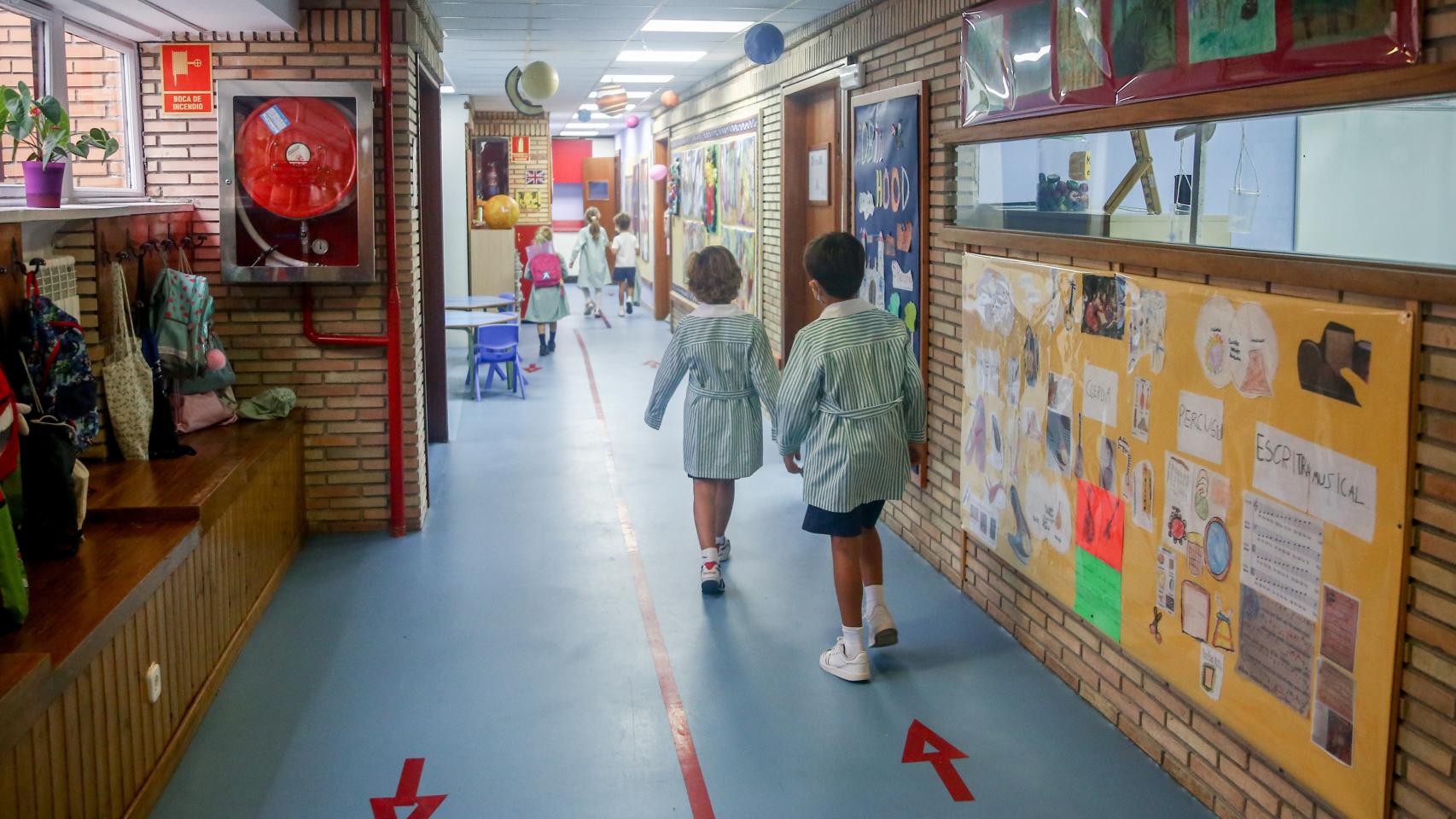 Un grupo de niños el primer día de clase el pasado septiembre