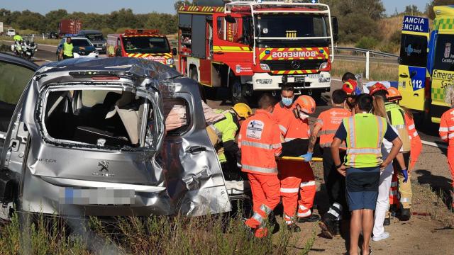 Accidente en la A-62, en San Martín de Yeltes (Salamanca)