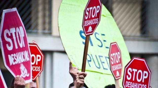Una manifestación contra los desahucios, en imagen de archivo.