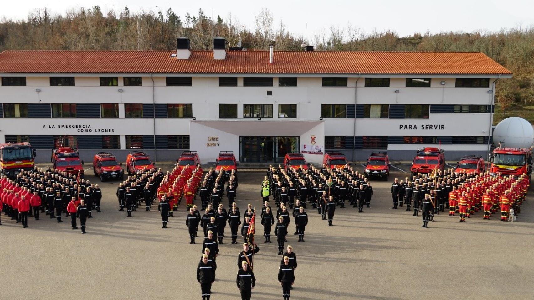 Quinto Batallón de Intervención de la UME en la base Conde de Gazola