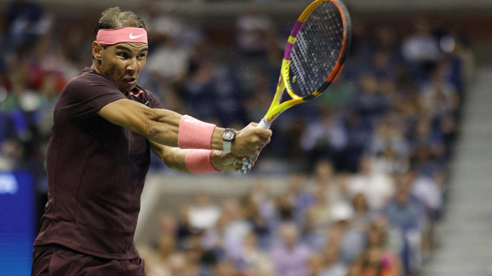 Nadal, durante el partido ante Gasquet.
