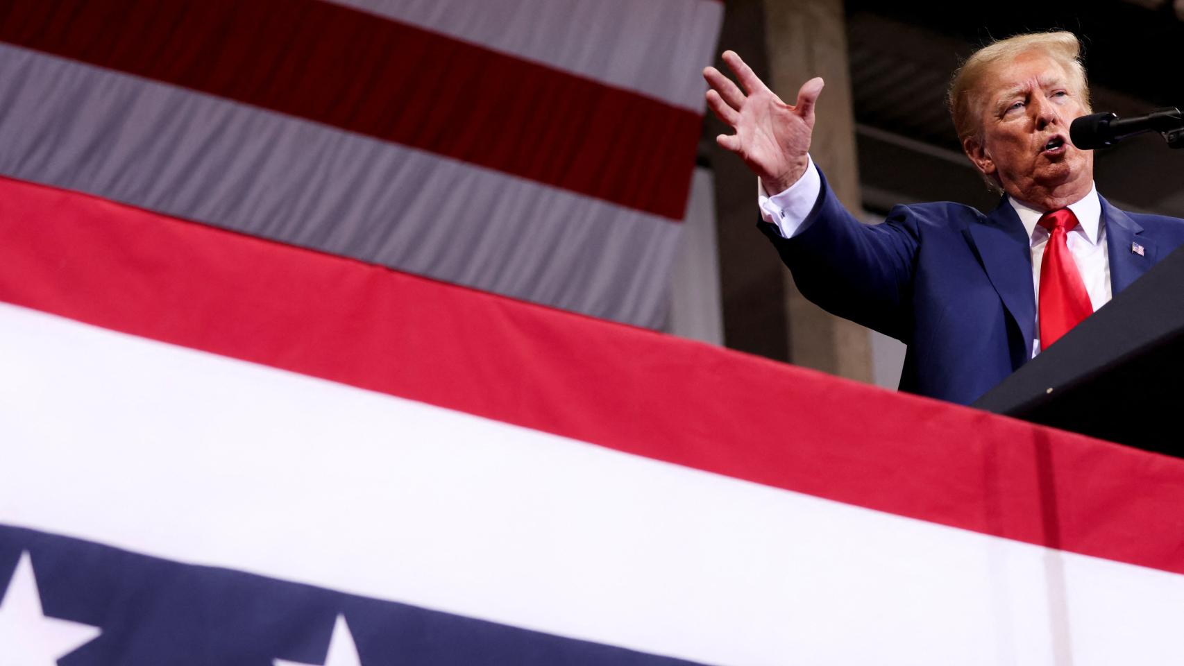 Donald Trump, durante su mitin en Wilkes-Barre, Pennsylvania, este sábado.