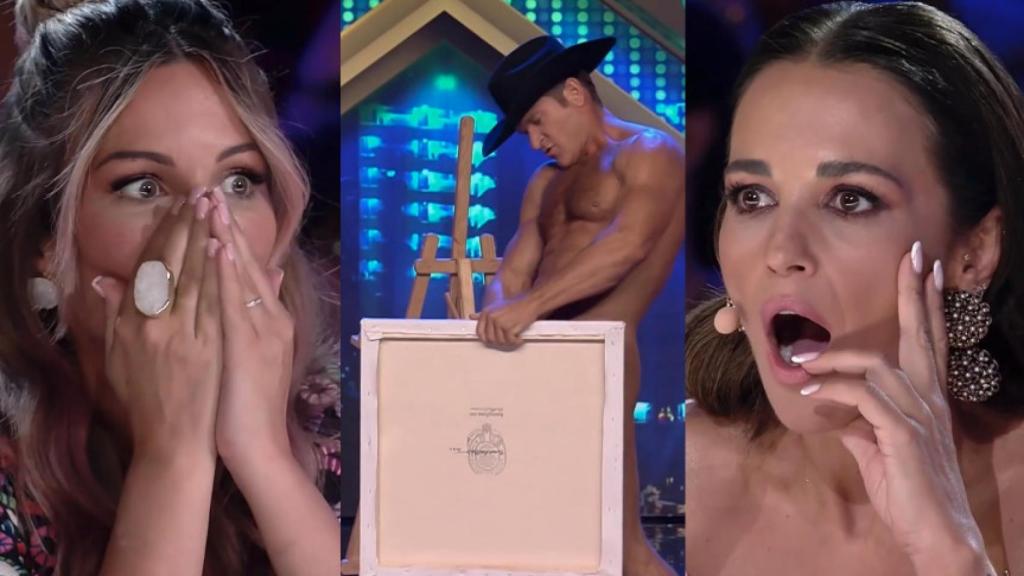 Paula Echevarría y Edurne reaccionan al número de Brent Ray Fraser.