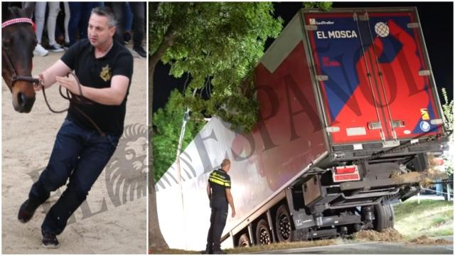 Juan, el chófer de El Mosca encarcelado en Holanda por el atropello múltiple de los asistentes a una barbacoa, en una imagen de 2018, presentando el corcel de su peña para las Fiestas de los Caballos del Vino de Caravaca de la Cruz.