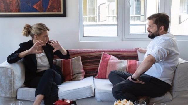 Yolanda Diaz y Gabriel Boric