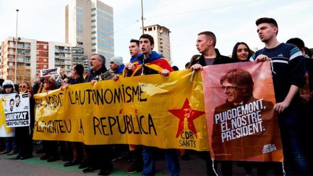 Manifestación independentista en Cataluña.