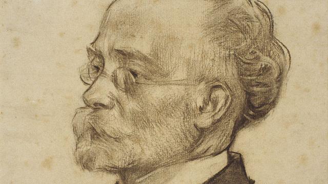 Retrato de Felipe Pedrell hecho por  Ramon Casas. / MNAC