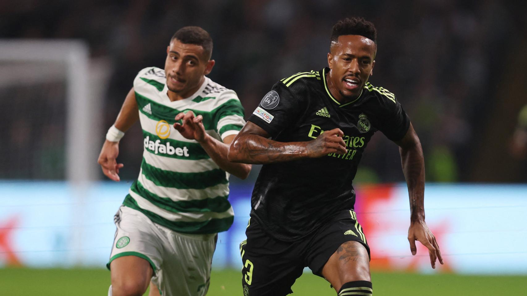 Eder Militao, frente al Celtic de Glasgow