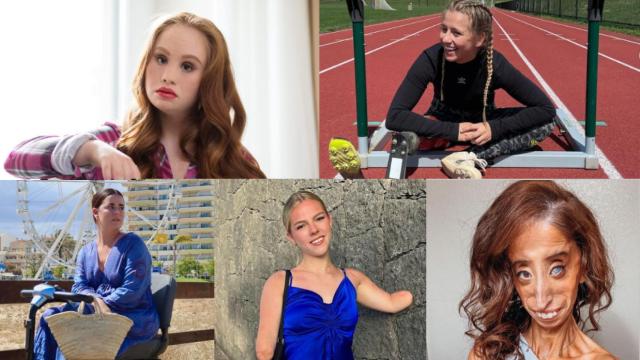 Por orden: Madeline Stuart, Desirée Vila, Anabel Domínguez, Isabelle Weall y Lizzie Velasquez.