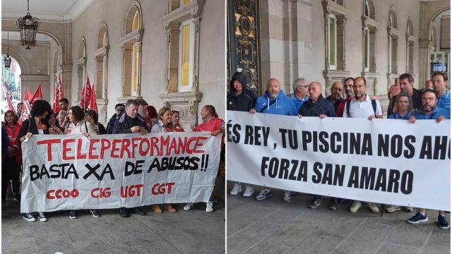 Protestas esta mañana en María Pita