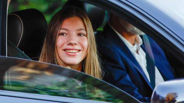 La infanta Sofía en su primer día de colegio.