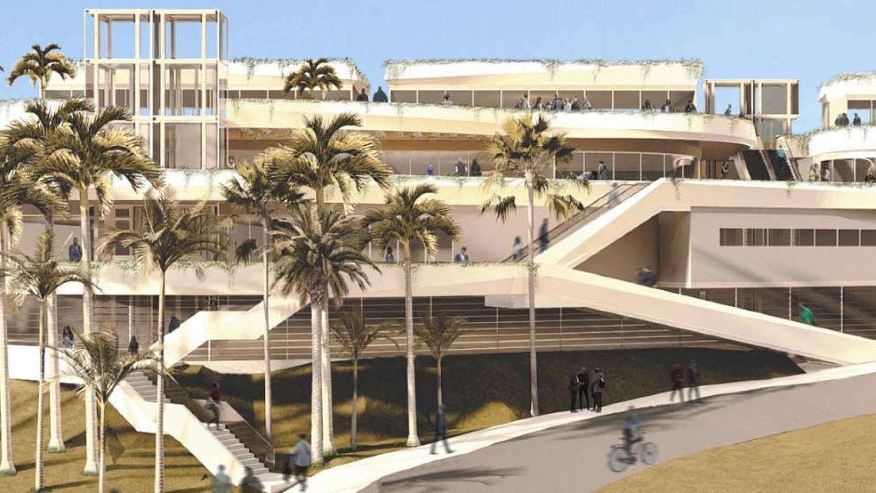 Infografía del diseño previsto para el Centro Comercial El Mayorazgo, en Málaga.