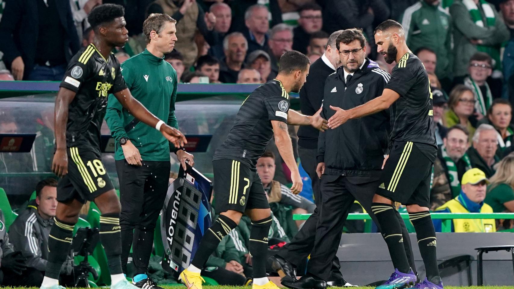 Hazard, sustituyendo al lesionado Benzema