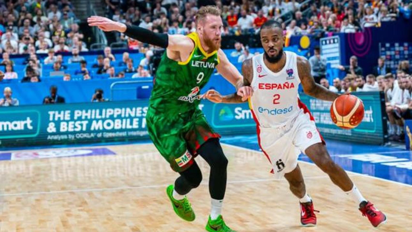 Lorenzo Brown, en el partido de España contra Lituania del Eurobasket 2022