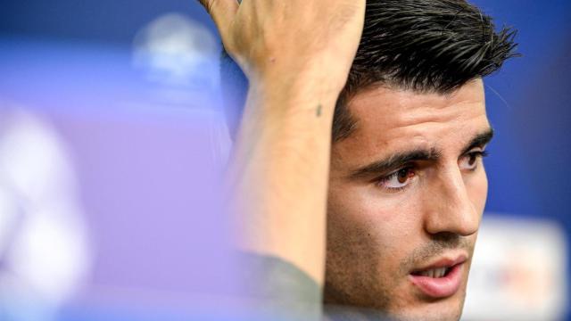 Álvaro Morata, en rueda de prensa de la UEFA Champions League