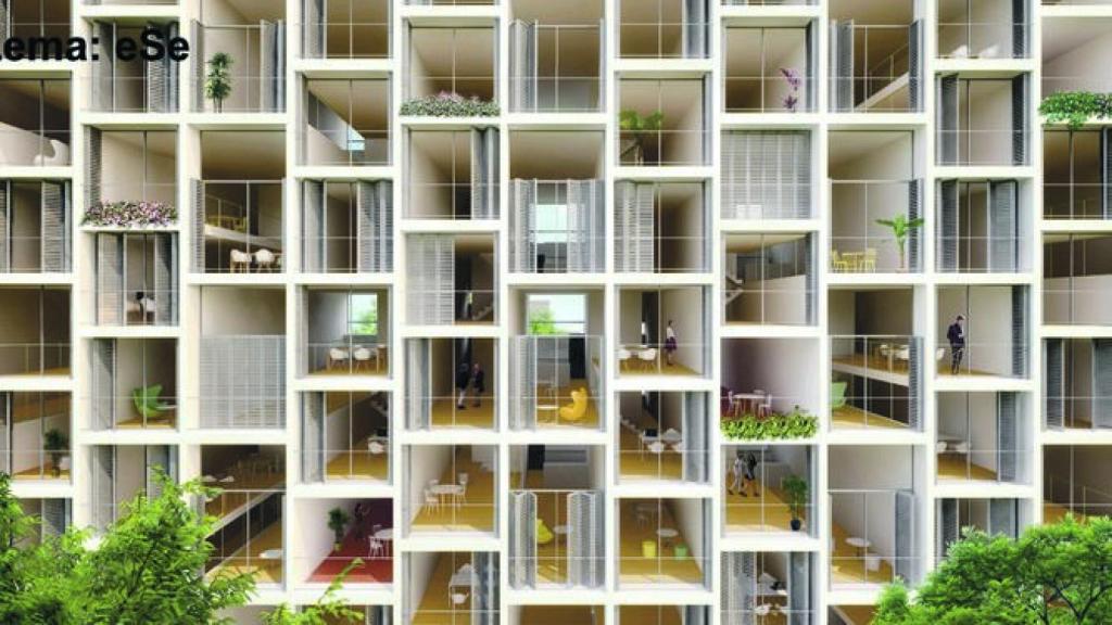 Diseño de uno de los edificios proyectados en la Manzana Verde de Málaga.