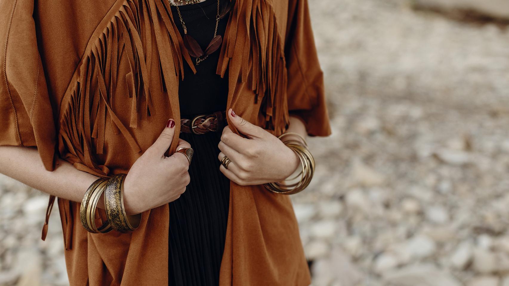 Chaqueta de flecos de mujer