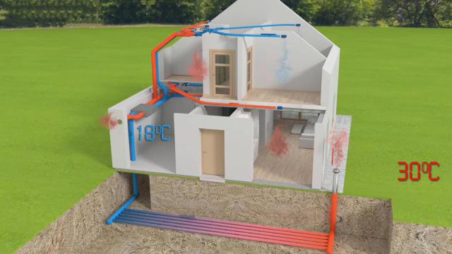 Pozo canadiense o climatización por subsuelo