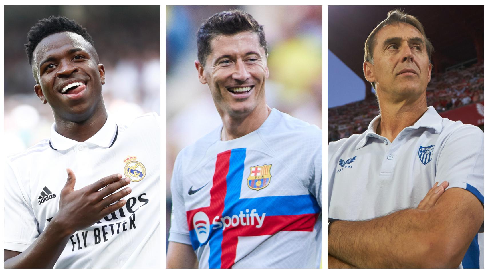 Vinicius Júnior, Robert Lewandowski y Julen Lopetegui