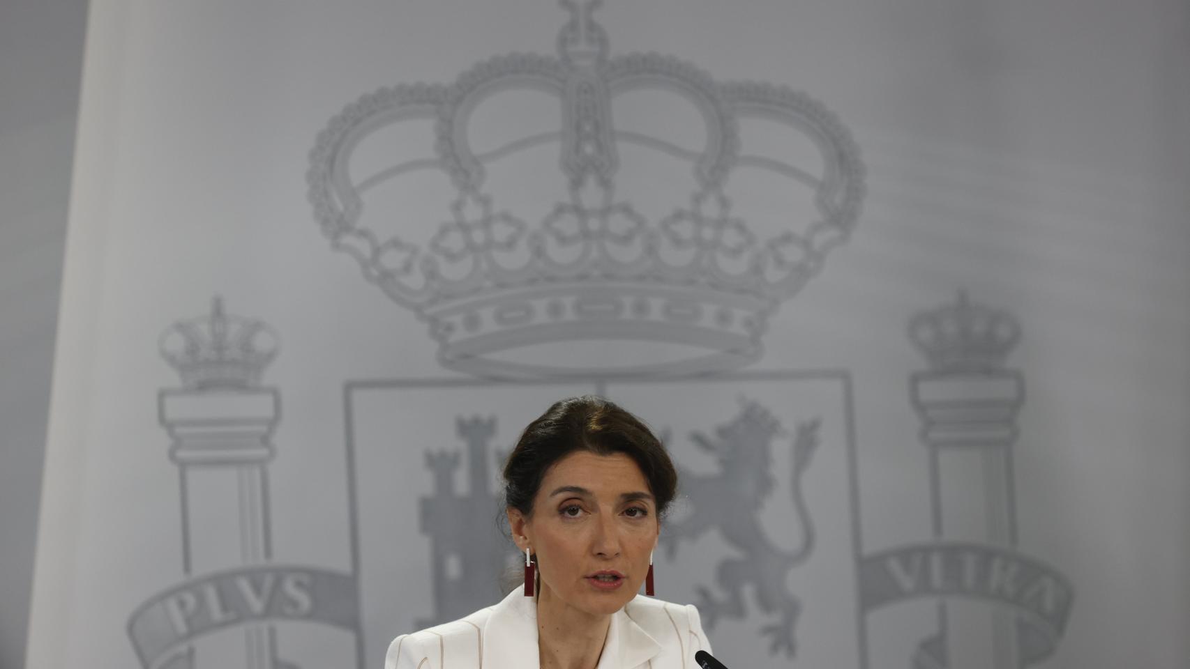 La ministra de Justicia, Pilar Llop, durante la rueda de prensa posterior al Consejo de Ministros este martes.