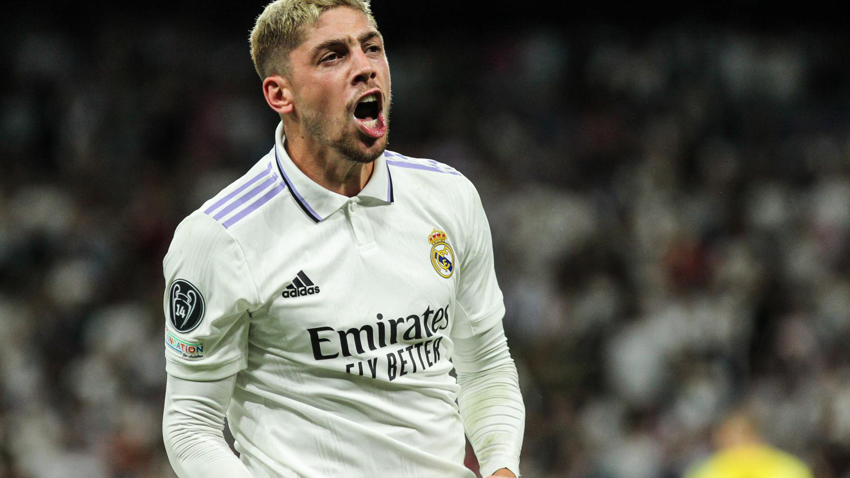 Celebración de Fede Valverde en el Real Madrid - RB Leipzig de la Champions League 2022/2023