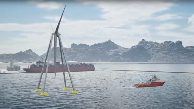 Recreación de las turbinas flotantes de T-Omega Wind