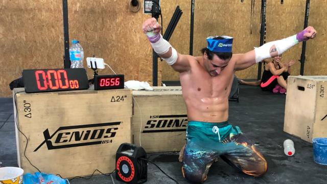 Álex Soler, en el momento en el que ha logrado el récord.