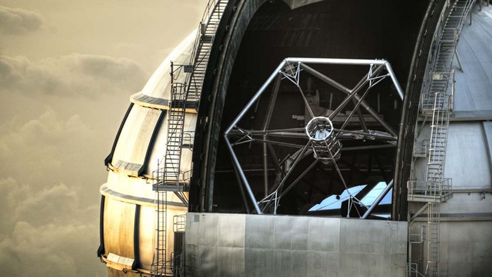 Gran Telescopio Canarias con la cúpula abierta. FOTO: Instituto de Astrofísica de Canarias (IAC)