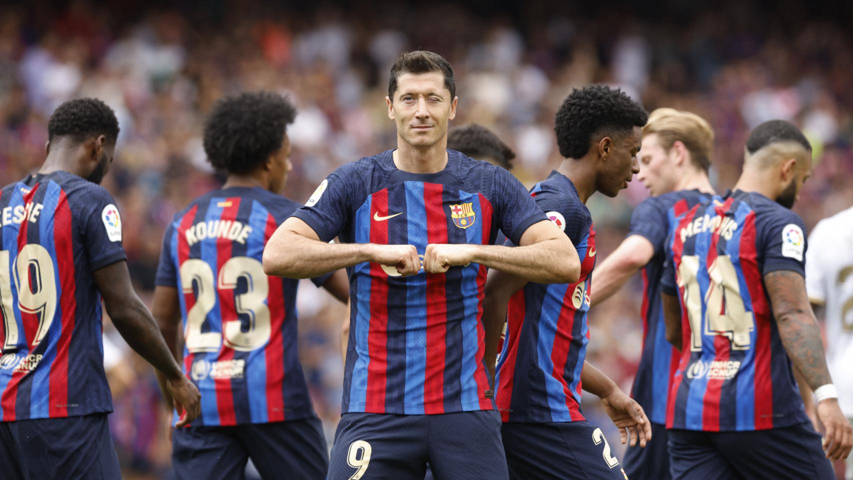 Lewandowski celebra uno de sus goles