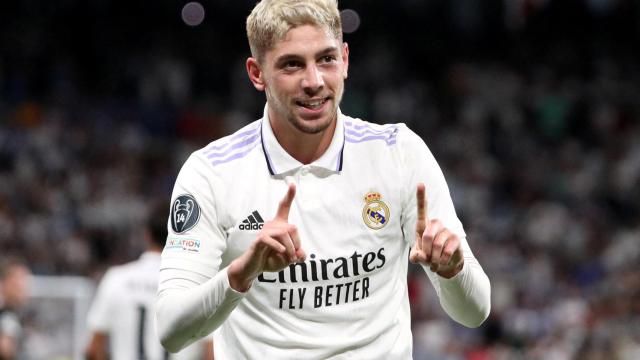 El futbolista uruguayo Fede Valverde, celebrando un gol con el Real Madrid en la temporada 2022/2023