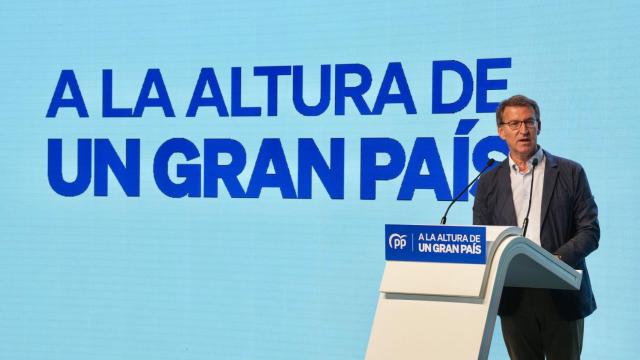 Alberto Núñez-Feijóo, presidente del Partido Popular, este domingo en Toledo.