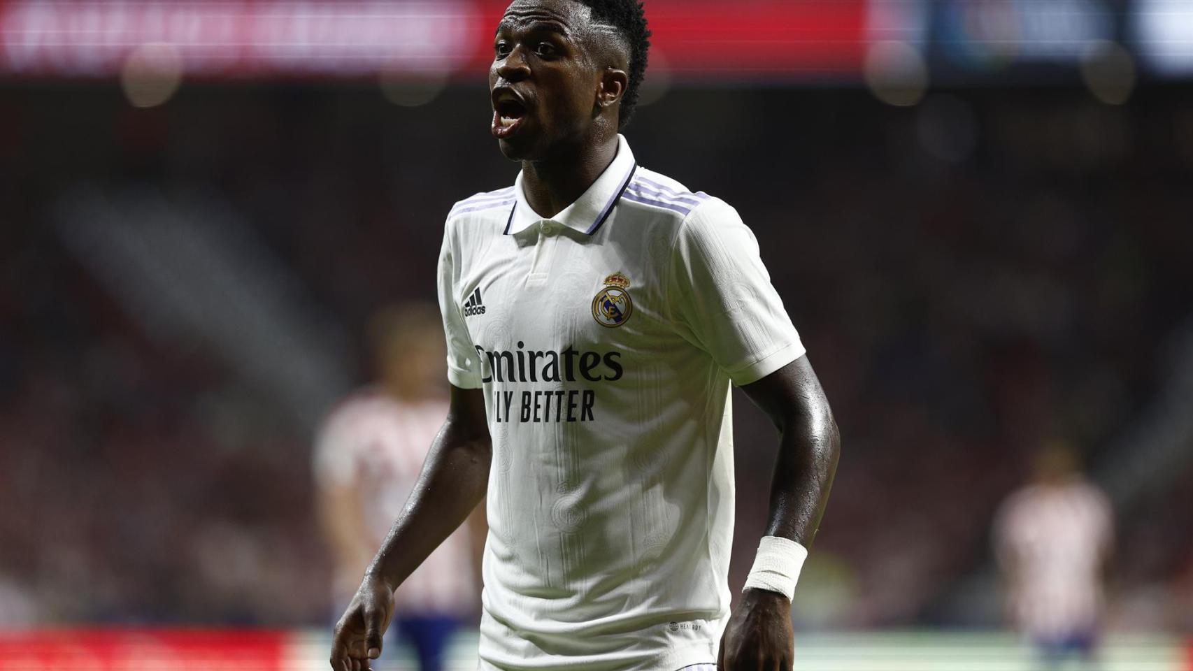 Vinicius Júnior durante el partido ante el Atlético de Madrid.