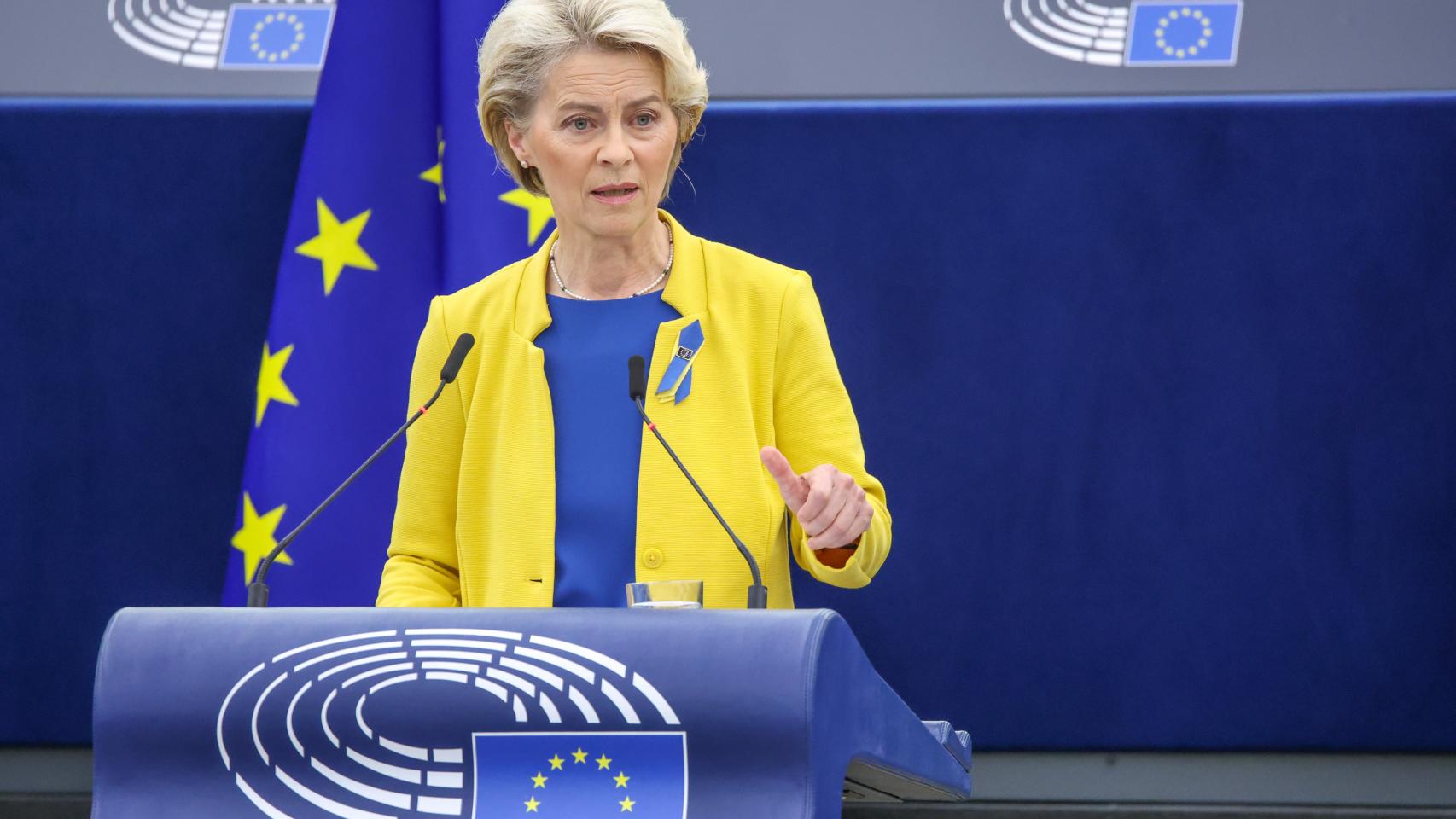 Ursula von der Leyen, presidenta de la Comisión Europea, durante el Debate sobre el Estado de la Unión.