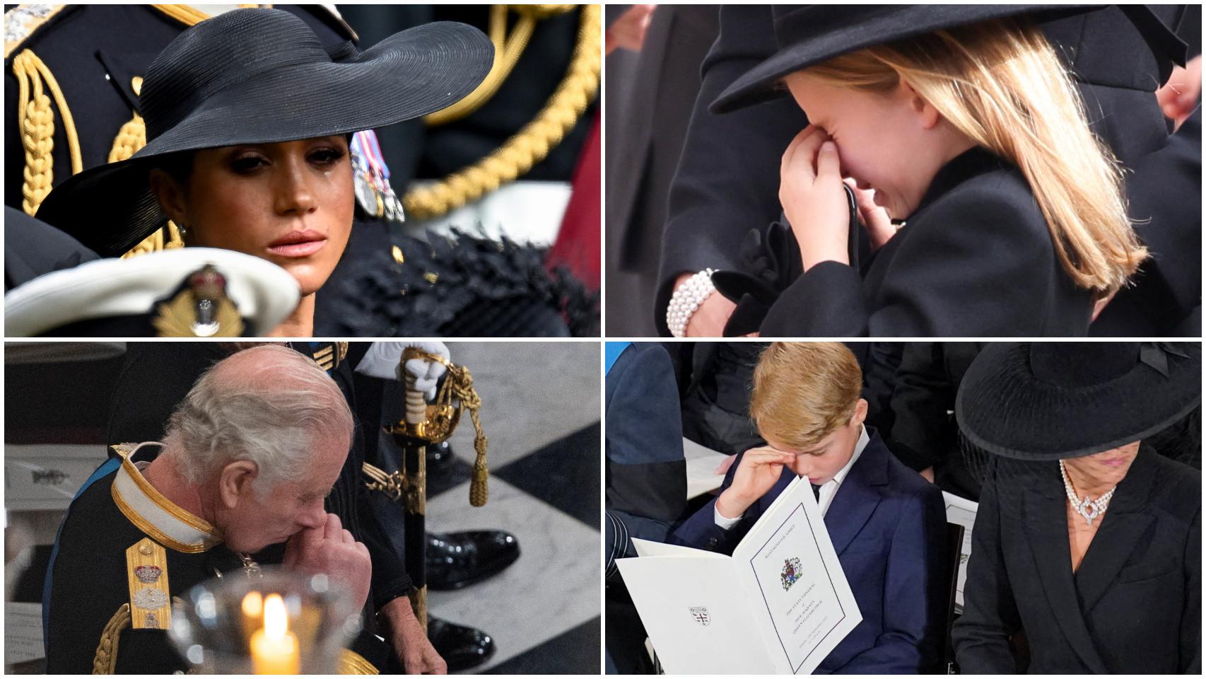 Meghan Markle, Charlotte, rey Carlos III y George.