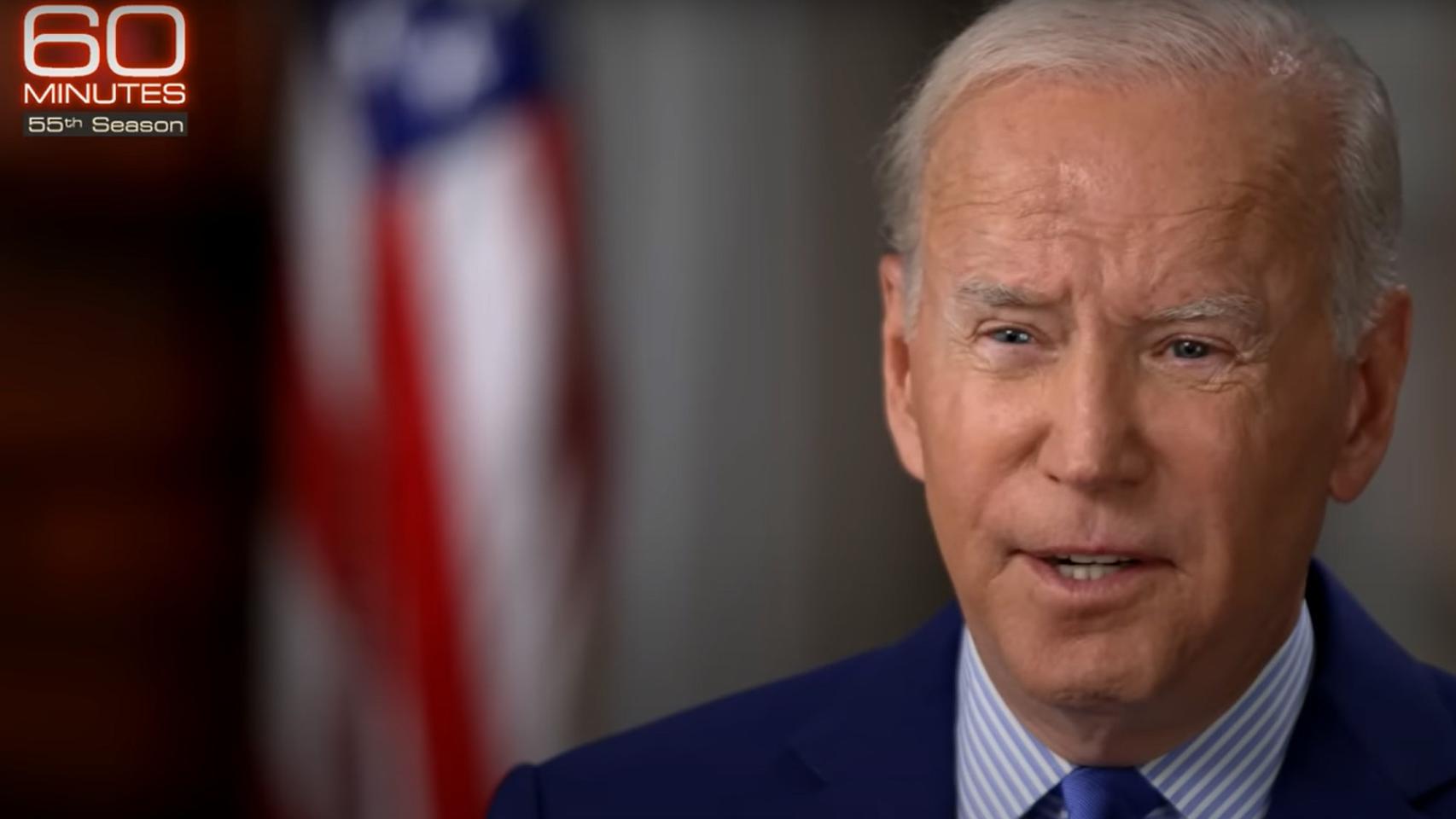 El presidente de Estados Unidos, Joe Bien, en el programa '60 Minutes' de CBS.